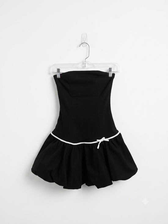 Blue Blush Dresses & Skirts - Blue Blush Black Mini Dress with White Trim